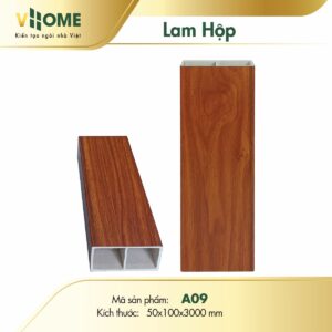 Lam hộp nhựa giả gỗ màu nâu đỏ A09