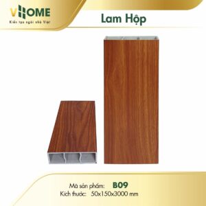 Lam hộp nhựa giả gỗ màu nâu đỏ B09