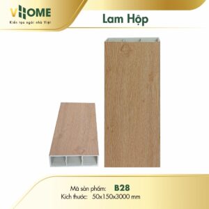 Lam hộp nhựa giả gỗ màu vàng nhạt B28