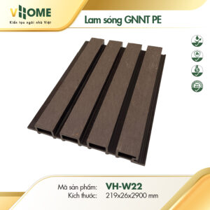 Lam sóng gỗ nhựa ngoài trời gốc PE màu cafe W22