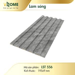 Lam sóng nhựa giả đá màu xám nhạt 5 sóng thấp LST556