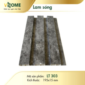 Lam sóng nhựa giả đá xám loang 3 sóng thấp LST303