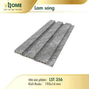 Lam sóng nhựa giả đá màu xám nhạt 3 sóng thấp LST356