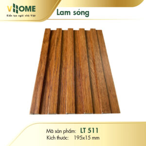 Lam sóng nhựa giả gỗ căm xe 5 sóng thấp LST511