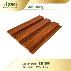 Lam sóng nhựa giả gỗ gõ đỏ 3 sóng thấp LST309