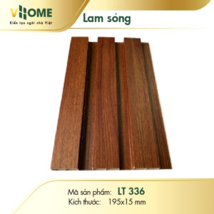 Lam sóng nhựa giả gỗ gụ màu nâu đỏ 3 sóng thấp LST336