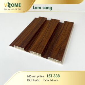 Lam sóng nhựa giả gỗ màu cánh gián 3 sóng thấp LST338