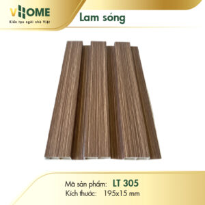 Lam sóng nhựa giả gỗ màu nâu cafe 3 sóng thấp LST305