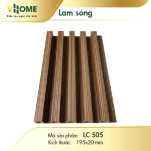 Lam sóng nhựa giả gỗ màu nâu cafe 5 sóng cao LSC505