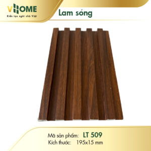 Lam sóng nhựa giả gỗ màu nâu cánh gián 5 sóng thấp LST509