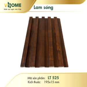 Lam sóng nhựa giả gỗ màu nâu chocolate 5 sóng thấp LST525
