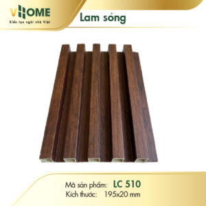 Lam sóng nhựa giả gỗ màu nâu sẫm 5 sóng cao LSC510
