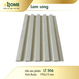 Lam sóng nhựa giả gỗ màu trắng ngà 5 sóng thấp LST506