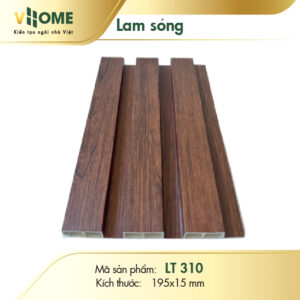 Lam sóng nhựa giả gỗ nâu cánh gián nhạt 3 sóng thấp LST310
