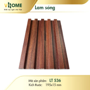 Lam sóng nhựa giả gỗ nâu cánh gián nhạt 5 sóng thấp LST536