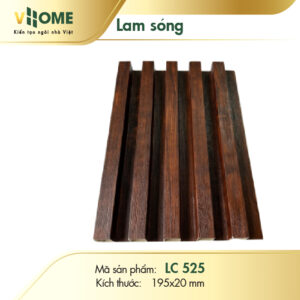 Lam sóng nhựa giả gỗ nâu óc chó đậm 5 sóng cao LSC525