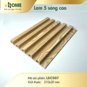 Lam sóng nhựa giả gỗ óc chó 5 sóng cao LSC507