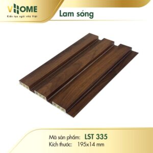 Lam sóng nhựa giả gỗ óc chó đậm 3 sóng thấp LST335