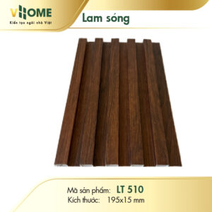 Lam sóng nhựa giả gỗ óc chó màu tối 5 sóng thấp LST510