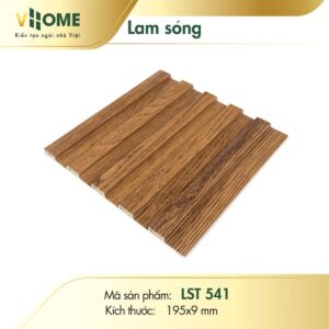 Lam sóng nhựa giả gỗ sồi đậm 5 sóng thấp LST541