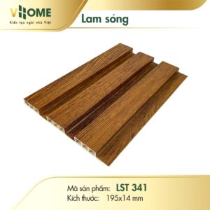 Lam sóng nhựa giả gỗ sồi nâu vàng 3 sóng thấp LST 341
