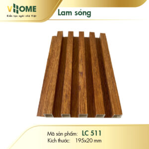 Lam sóng nhựa giả gỗ sồi sáng 5 sóng cao LSC511