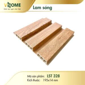 Lam sóng nhựa giả gỗ sồi trắng 3 sóng thấp LST328