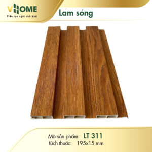 Lam sóng nhựa giả gỗ tần bì nâu nhạt 3 sóng thấp LST311