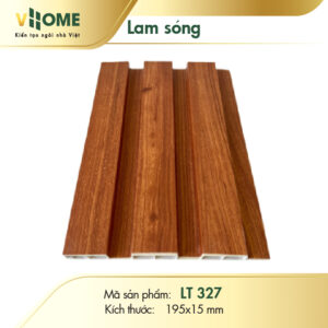 Lam sóng nhựa giả gỗ teck 3 sóng thấp LST327