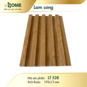Lam sóng nhựa giả gỗ vân sồi vàng sáng 5 sóng thấp LST528