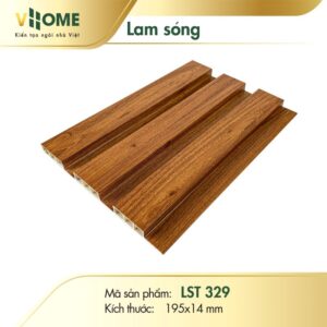 Lam sóng nhựa giả gỗ vàng nâu 3 sóng thấp LST329
