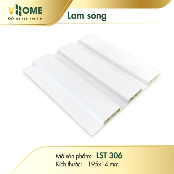 Lam sóng nhựa màu trắng ngà 3 sóng thấp LST306