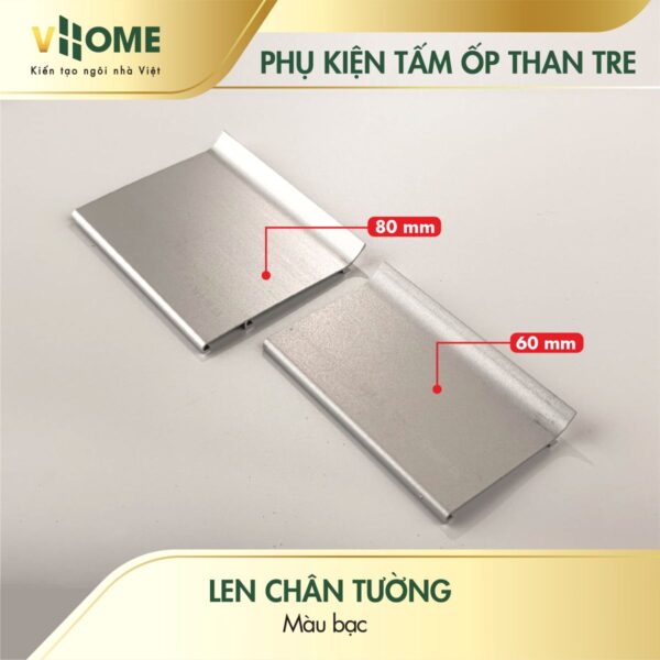 Len chân tường 60 & 80mm màu bạc