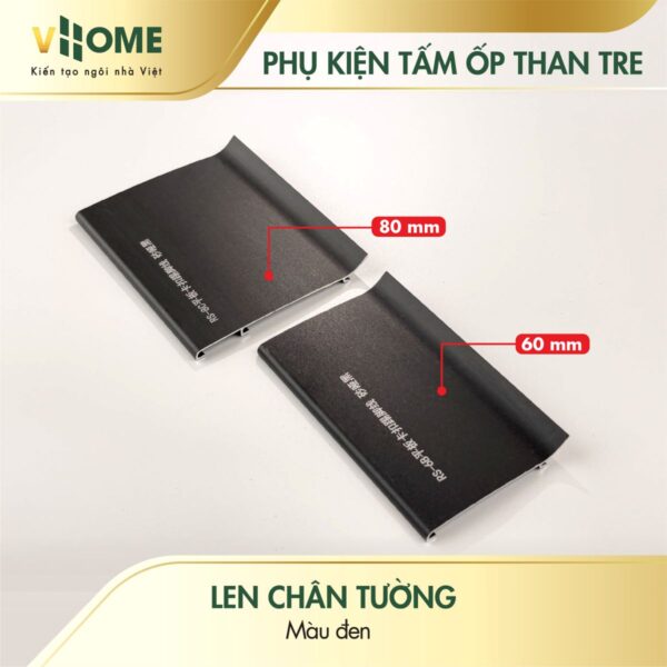 Len chân tường 60 & 80mm màu đen