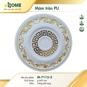Mâm trần trắng dát vàng M7115