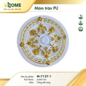 Mâm trần trắng dát vàng M7127