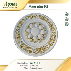 Mâm trần trắng dát vàng M7131