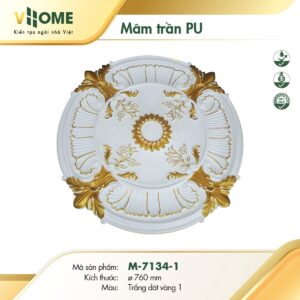 Mâm trần trắng dát vàng M7134-1