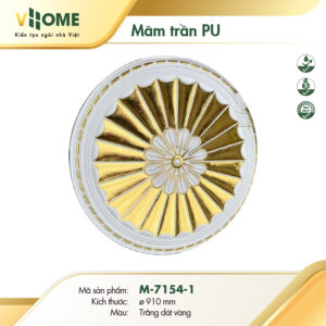 Mâm trần trắng dát vàng M7154