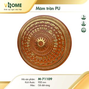 Mâm trần vân gỗ dát vàng M71109