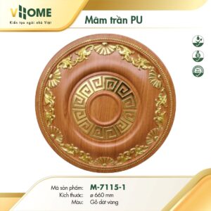 Mâm trần vân gỗ dát vàng M7115