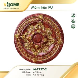 Mâm trần vân gỗ dát vàng M7127