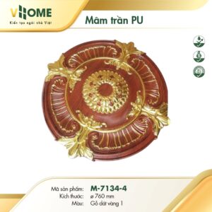 Mâm trần vân gỗ dát vàng M7134-4