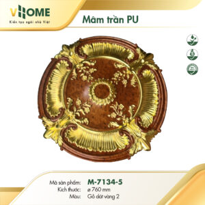 Mâm trần vân gỗ dát vàng M7134 - 5