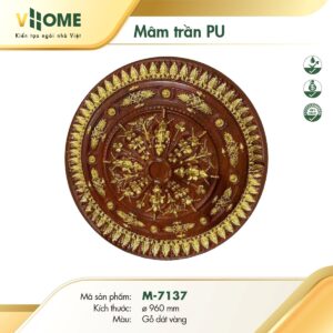 Mâm trần vân gỗ dát vàng M7137