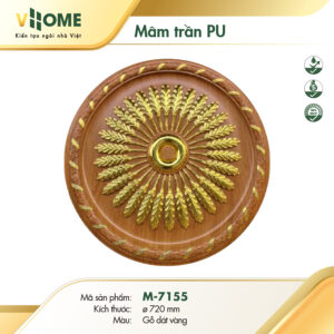 Mâm trần vân gỗ dát vàng M7155