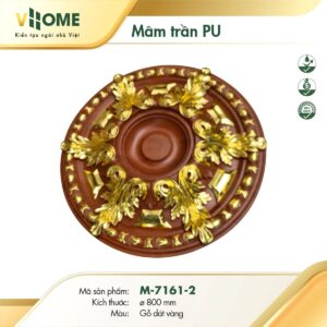 Mâm trần vân gỗ dát vàng M7161