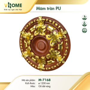 Mâm trần vân gỗ dát vàng M7168