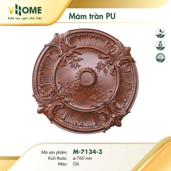 Mâm trần vân gỗ M7134