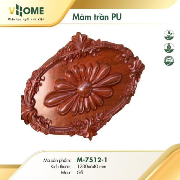 Mâm trần vân gỗ M7512-1